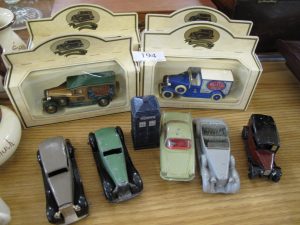 Lot 194 - 9 Dinky vehicles with Dr Who Police Box -Sold for £55