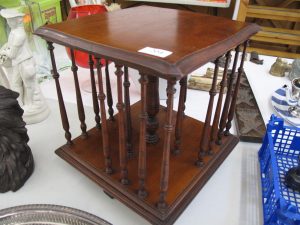 Lot 204 - Edwardian Magazine Rack on rotating pedestal - Sold for £35