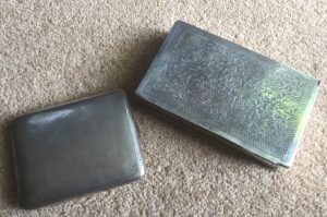 Silver Cigarette and Card Boxes