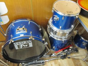 Lot 558 - Drum Kit and Stool - Sold for £35