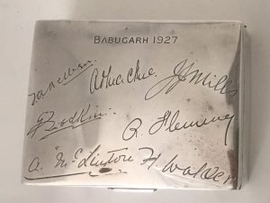 Silver box Jacobs Horse Regiment Babugarh India 1927