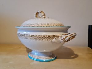 Antique soup tureen with lid