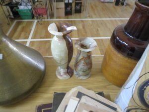 two onyx vases