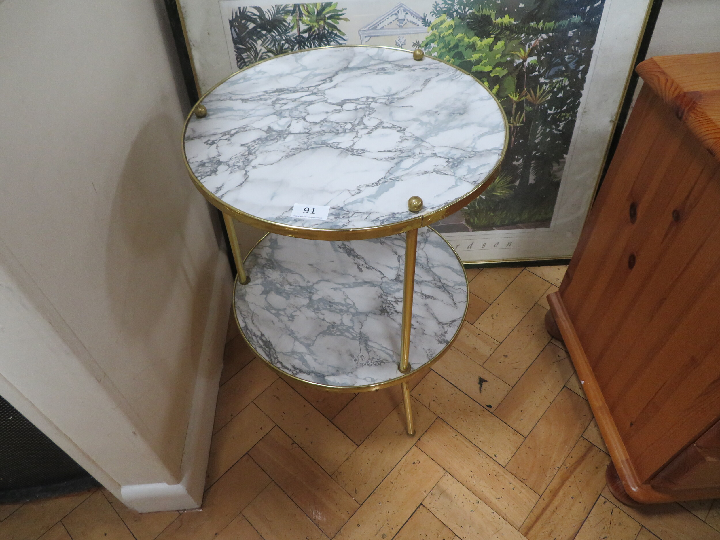Marble effect side table