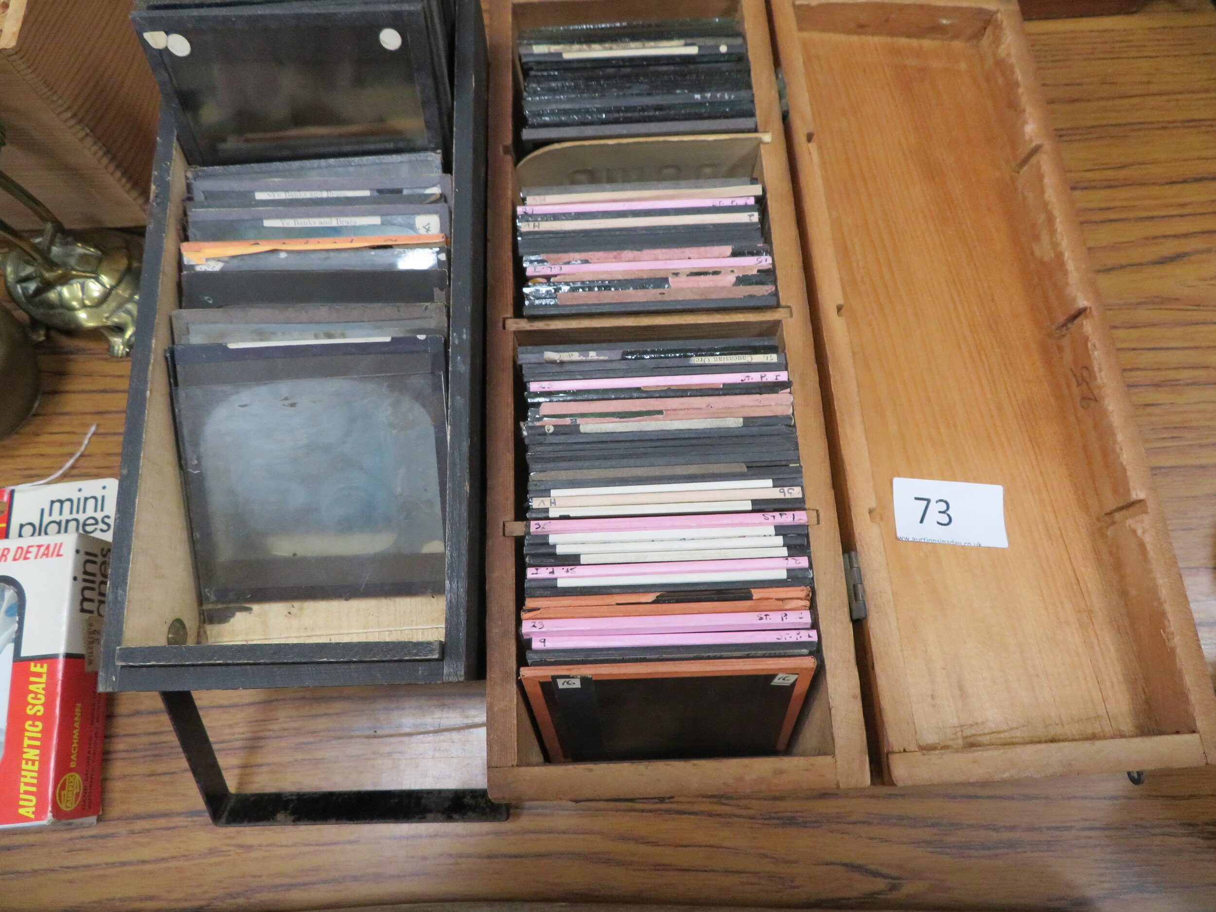 Two boxes of glass slides sold for £30