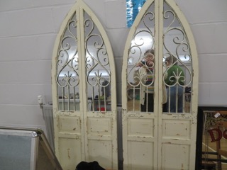 Pair of mirrored garden doors sold for £50