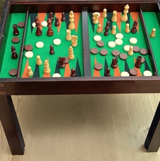 Games table for backgammon, chess and draughts