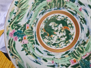 Chinese ceramic footed charger - plate